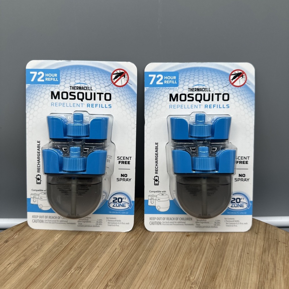 2 x Thermacell Mosquito Repellent Refills 2 Pack - 72 Hours 0.31 fl oz each New